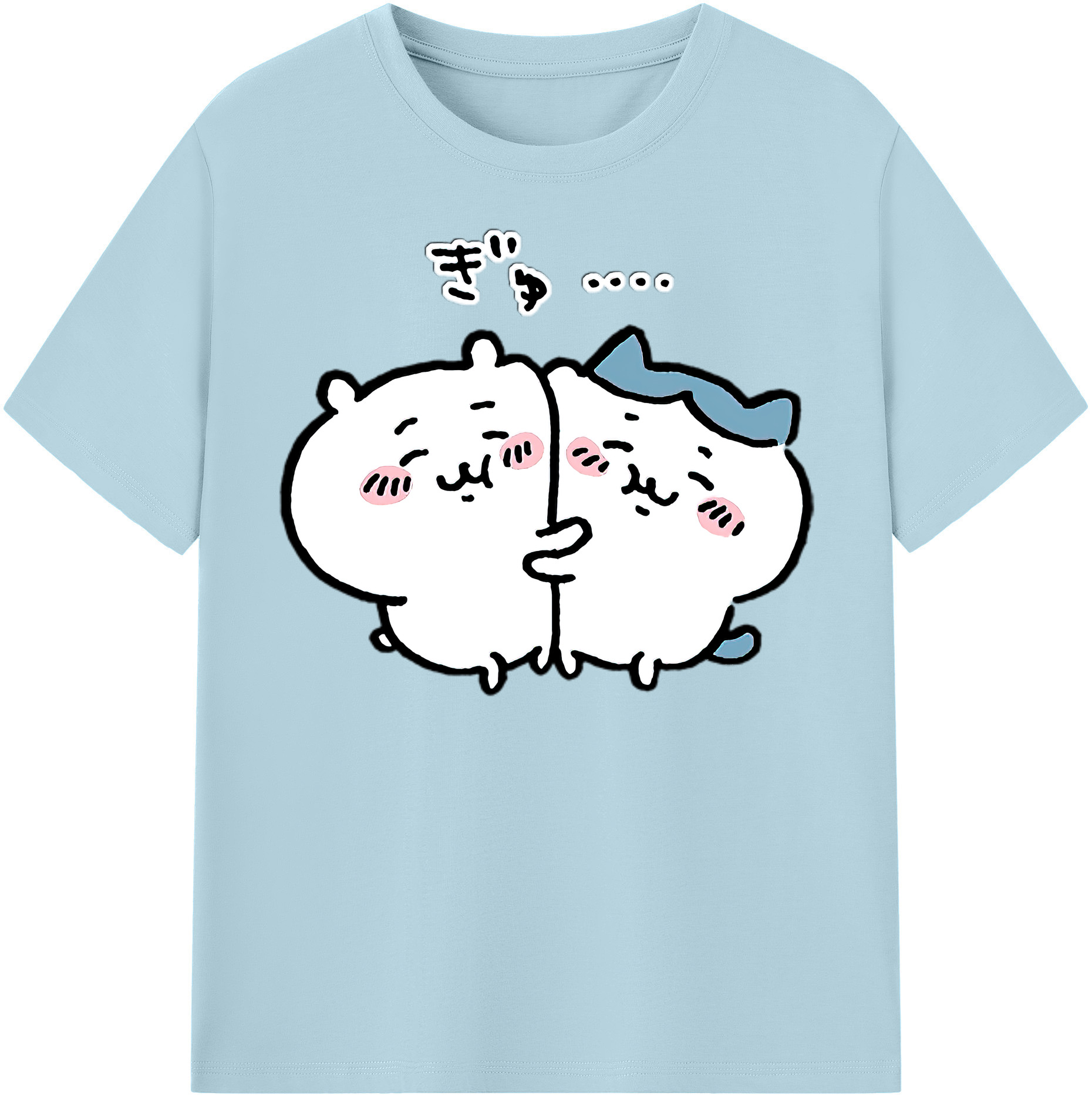 （画像用） ちいかわ ハチワレ Chii-kawa hachiware 綿100％半袖Tシャツ（フロントプリント）